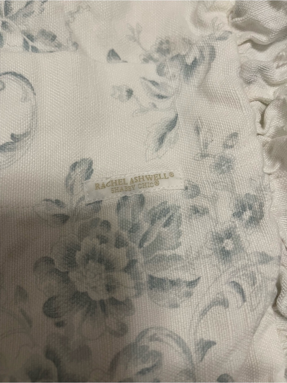 NWT Rachel Ashwell, shabby chic lLINEN  blue  toile 20x20 shams - Picture 5 of 6